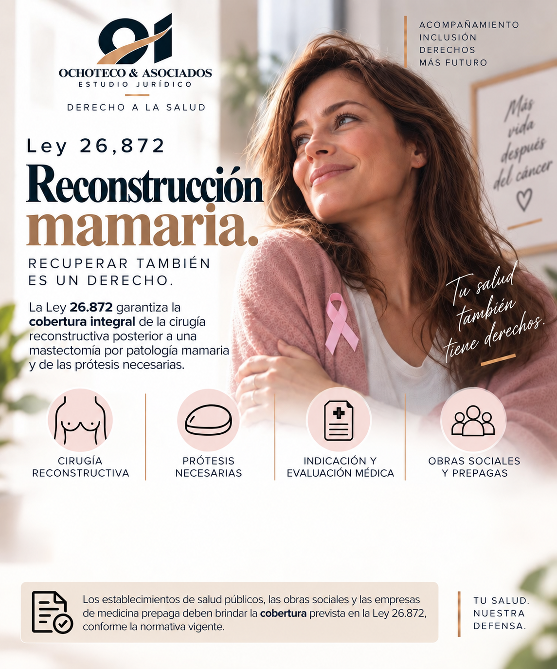 Información sobre la Ley 26.872 de reconstrucción mamaria